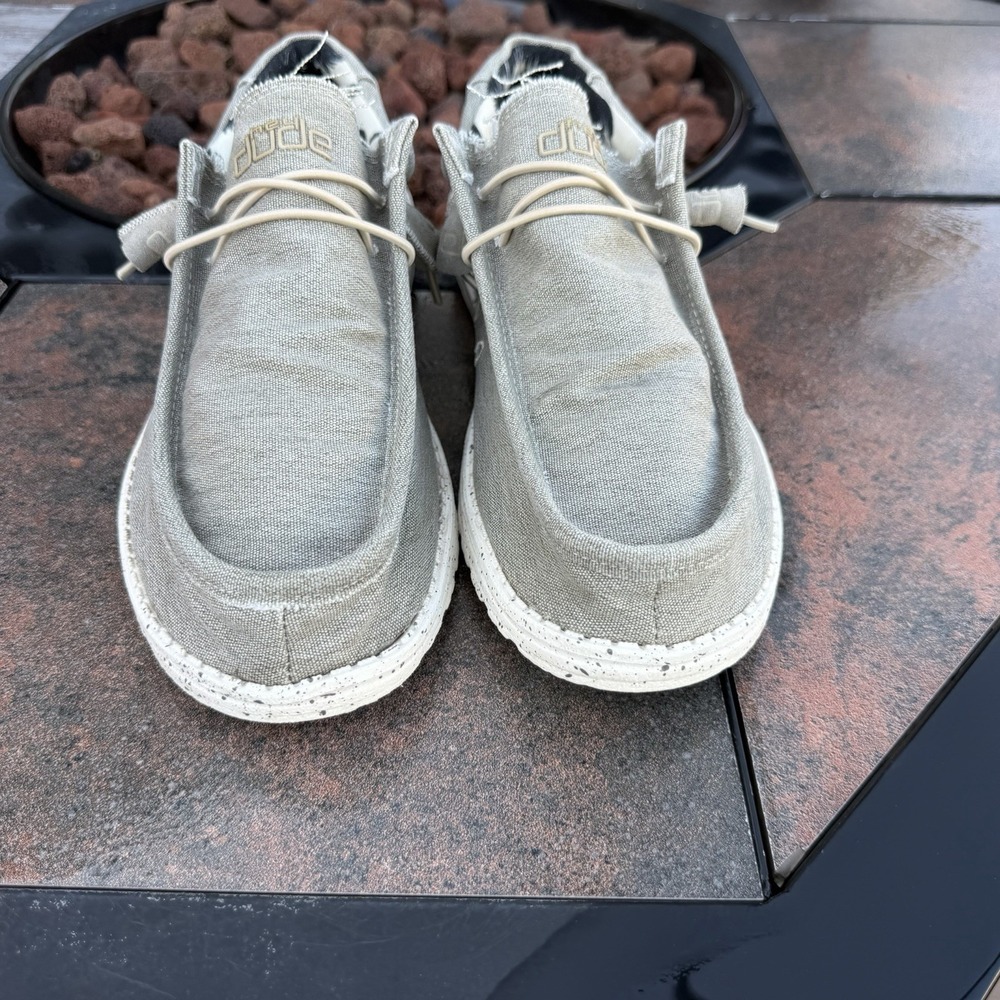 Hey Dude Men's Wally Stretch Beige Men's Size 13 Shoes Lace Up Beige Loafers - Picture 5 of 9